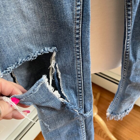 Free People Great Heights Frayed Skinny Jeans Mid Rise Medium Wash Womens 28 - Picture 3 of 7